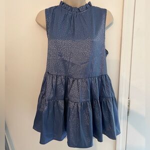 Blue leopard print peplum - going out top size large